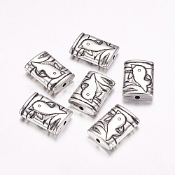 CCB Plastic Beads, Rectangle, Antique Silver, 23.5x16.5x6mm, Hole: 2.5mm(CCB-F006-26AS)