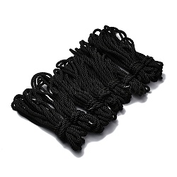 Polyester Twisted Cord, for Jewelry Making, Round, Black, 8.5mm, about 5.47 Yards(5m)/pc(NWIR-XCP0001-22C-03)