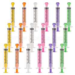 18Pcs 6 Colors Plastic Disposable Measurement Syringe with Cap, for Scientific Labs, Liquid Dispensing, Pet and Party Supplies, Mixed Color, 114x31x20mm, Capacity: 10ml, 3pcs/color(AJEW-OC0004-52A)