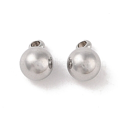 Non-Tarnish 304 Stainless Steel Charms, Round Charm, Stainless Steel Color, 7.5x5mm, Hole: 1.4mm(STAS-G336-04C-P)