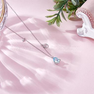 925 Sterling Silver Zircon Pendant Necklace 12 Constellation Pendant Necklace Jewelry Anniversary Birthday Gifts for Women Men(JN1088I)-3