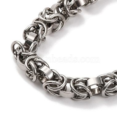 201 Stainless Steel Byzantine Chain Necklace(NJEW-F222-19P)-3