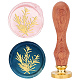 Brass Wax Seal Stamps with Rosewood Handle(AJEW-WH0412-0046)-1