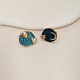 Flat Round with Moon & Star Pattern Alloy Enamel Stud Earrings(FS-WGC3916-01)-1