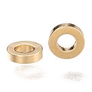 Brass Spacer Beads, Long-Lasting Plated, Flat Round, Real 24K Gold Plated, 4x1mm, Hole: 2mm(X-KK-H759-12A-G)