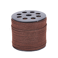 90M Flat Faux Suede Cord, Faux Suede Lace, Coconut Brown, 3x1.2mm, about 98.43 Yards(90m)/Roll(LW-WH0012-01B)