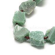Natural Green Aventurine Beads Strands, Nuggets, 10~27x17~33x17~33mm, Hole: 2~2.5mm, about 12~15pcs/strand, 15.7 inch(G-R421-01)