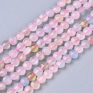 Natural Morganite Beads Strands, Grade AAA, Flat Round, Faceted, 4x2.5mm, Hole: 0.7mm, about 108pcs/strand, 15.35 inch(39cm)(G-R475-014)