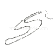 Rack Plating Brass Cable Chain Necklaces for Women, Long-Lasting Plated, Lead Free & Cadmium Free, Platinum, 16.02 inch(40.7cm)(NJEW-K382-11P)