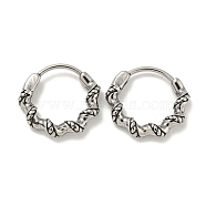 316 Surgical Stainless Steel Hoop Earrings, Ring, Antique Silver, 15x3mm(EJEW-D096-19G-AS)