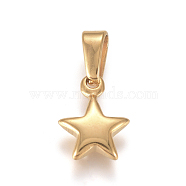 304 Stainless Steel Charms, Star, Golden, 11.2x8.5x2.8mm, Hole: 2.5x5.5mm(STAS-I127-067G-01)