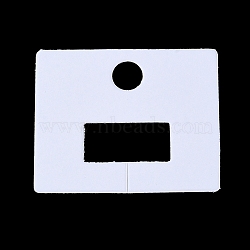 Rectangle Paper Claw Hair Clip Display Cards, White, 4.9x6x0.05cm, Hole: 10mm and 13x28mm.(AJEW-A052-10)