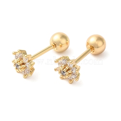 Star Brass Micro Pave Clear Cubic Zirconia Cartilage Earrings, Golden, 6x6mm(EJEW-L289-01G-03)