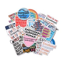 Cartoon Word Paper Stickers Set, Adhesive Label Stickers, for Suitcase, Planner and Refigerator Decor, Mixed Color, 3.2~7.4x2.6~7.5x0.02cm, 50pcs/bag(DIY-M031-52)