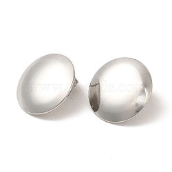 Non-Tarnish 304 Stainless Steel Stud Earring Findings, with Vertical Loops, Flat Round, Stainless Steel Color, 20mm, Hole: 2.5mm, Pin: 0.8mm(EJEW-I281-32P)