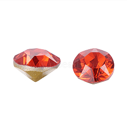 K9 Glass Rhinestone Cabochons, Pointed Back & Back Plated, Faceted, Diamond, Light Siam, 4~4.1x2.5mm(RGLA-G005-4.1mm-227)