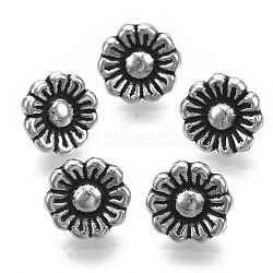CCB Plastic Beads, Flower, Antique Silver, 12.5x7mm, Hole: 1.6mm, about 1240pcs/500g(CCB-T009-39)