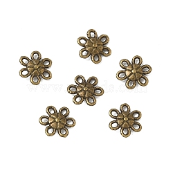 Tibetan Style Links, Flower, Cadmium Free & Nickel Free & Lead Free, Antique Bronze, 9x9x3mm, Hole: 1mm(TIBEB-LF1006YKG-AB-FF)