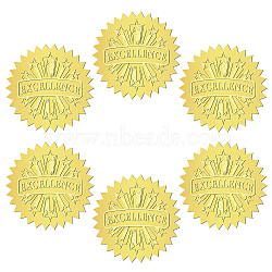 12 Sheets Self Adhesive Gold Foil Embossed Stickers, Round Dot Medal Decorative Decals for Envelope Card Seal, Word, Size: about 165x211mm, Stickers: 50mm, 12 sheets/set(DIY-WH0451-015)