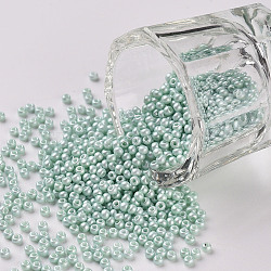 11/0 FGB Grade A Baking Paint Glass Seed Beads, Round, Azure, 2.3x1.5mm, Hole: 1mm, about 5300pcs/50g(X-SEED-N001-A-1031)