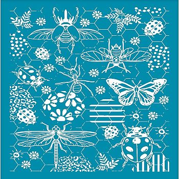 Silk Screen Printing Stencil, for Painting on Wood, DIY Decoration T-Shirt Fabric, Insect Pattern, 100x127mm