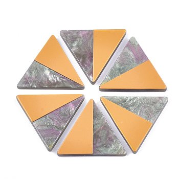 Resin Cabochons, Triangle, Sandy Brown, 26x30x2.5~3mm
