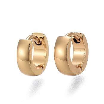 304 Stainless Steel Huggie Hoop Earrings, Ring, Golden, 9.5x10x3mm, Pin: 1mm