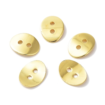 Brass Button Clasps, Golden, about 10mm wide, 14mm long, 1mm thick, hole: 2mm