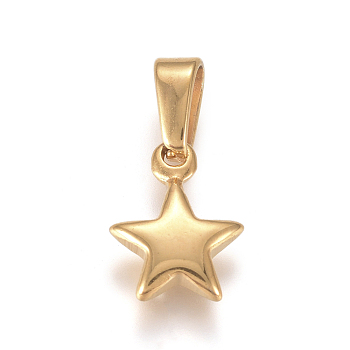304 Stainless Steel Charms, Star, Golden, 11.2x8.5x2.8mm, Hole: 2.5x5.5mm