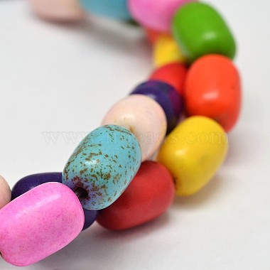 12mm Mixed Color Barrel Synthetic Turquoise Beads