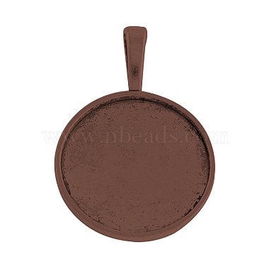 Red Copper Flat Round Alloy Pendants