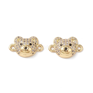 Real 16K Gold Plated Clear Bear Brass+Cubic Zirconia Links