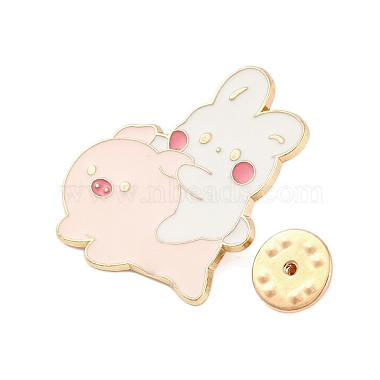 Cartoon Pig Enamel Pins(JEWB-S032-04G-E)-3