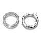 Brass Micro Pave Cubic Zirconia Linking Rings(ZIRC-T013-17P-NF)-2
