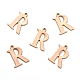 Ion Plating(IP) 304 Stainless Steel Alphabet Charms(STAS-H122-R-RG)-2