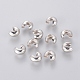 Ronde en laiton couleur platine ringent sertir perles couvertures(X-EC266-NF)-1