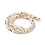 Handmade Gold & Silver Foil Lampwork Beads, Round, WhiteSmoke, 10~10.5mm, Hole: 1.6~1.8mm, about 40pcs/strand, 14.57 inch(37cm)(GLAA-G107-07B-14)