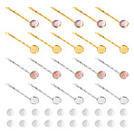 DIY Iron Hair Bobby Pin Making Kit, Including Half Round Glass Cabochons, Platinum & Golden, 54x14mm(DIY-TA0012-93)