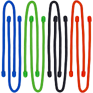 8 Strands 4 Colors Reusable Silicone Cable Tie, Iron-Core Silicone Twist Tie, Mixed Color, 315x5mm, 2 strands/color(AJEW-GF0005-37)