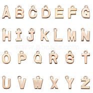 26Pcs Brass Charms, Alphabet, Letter A~Z, 7.5~8x2~8x0.8mm, Hole: 0.9mm(KK-BBC0014-46)