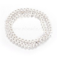 Electroplated Non-magnetic Synthetic Hematite Beads Strands, Long-Lasting Plated, Heart, Silver Plated, 6x6.5x2.5mm, Hole: 0.5mm, about 72pcs/strand, 16.14 inch(41cm)(G-P423-11S)