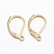 304 Stainless Steel Leverback Earring Findings, with Loop, Real 24K Gold Plated, 15.5x10x1.5mm, Hole: 1.5mm(STAS-E147-53G)