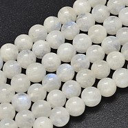 Round Grade A Natural Rainbow Moonstone Bead Strands, 7.5mm, Hole: 1mm, about 53pcs/strand, 15.5 inch(G-M304-06-7.5mm)