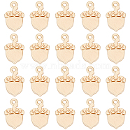 20Pcs Brass Charms, Real 18K Gold Plated, Acorn, Real 18K Gold Plated, 10x6x1mm, Hole: 1mm(KK-BC0010-12)