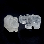 Natural Quartz Crystal Carved Healing Rhinoceros Figurines, Reiki Energy Stone Display Decorations, 26x17~20mm(PW-WG79874-10)