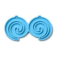 DIY Vortex Pendant Silicone Molds, Resin Casting Molds, for UV Resin & Epoxy Resin Jewelry Making, Deep Sky Blue, 52.5x99x4mm, Hole: 2mm, Inner Diameter: 49.5x41.5mm(DIY-I099-25)