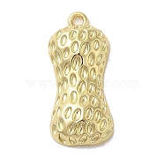 Brass Pendants, Long-Lasting Plated, Peanut, Golden, 22.5x9.5x3.5mm, Hole: 1.6mm(KK-M275-53G)