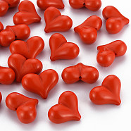 Opaque Acrylic Beads, Heart, Red, 17x22x10mm, Hole: 1.4mm(X-MACR-S373-70-A01)