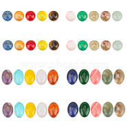 40Pcs 20 Styles Mixed Gemstone Cabochons, Half Round & Oval, Dyed & Heated, 14~10x10x4~5mm, 2pcs/style(G-HY0001-54)