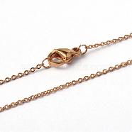 304 Stainless Steel Cable Chain Necklaces, with Lobster Claw Clasps, Golden, 23.4 inch(59.4cm)(NJEW-F196-08B)